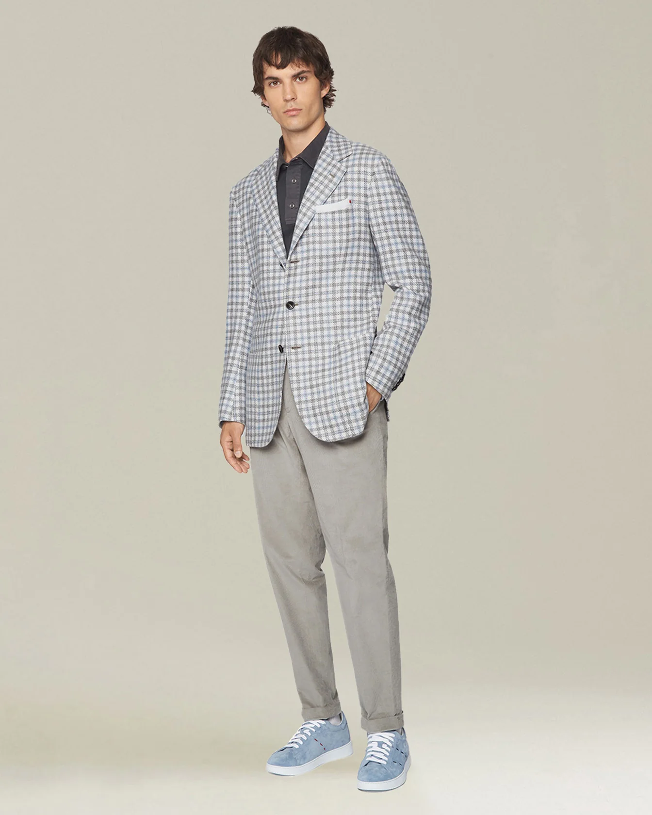 CHECKED CASHMERE BLEND BLAZER - Image 5