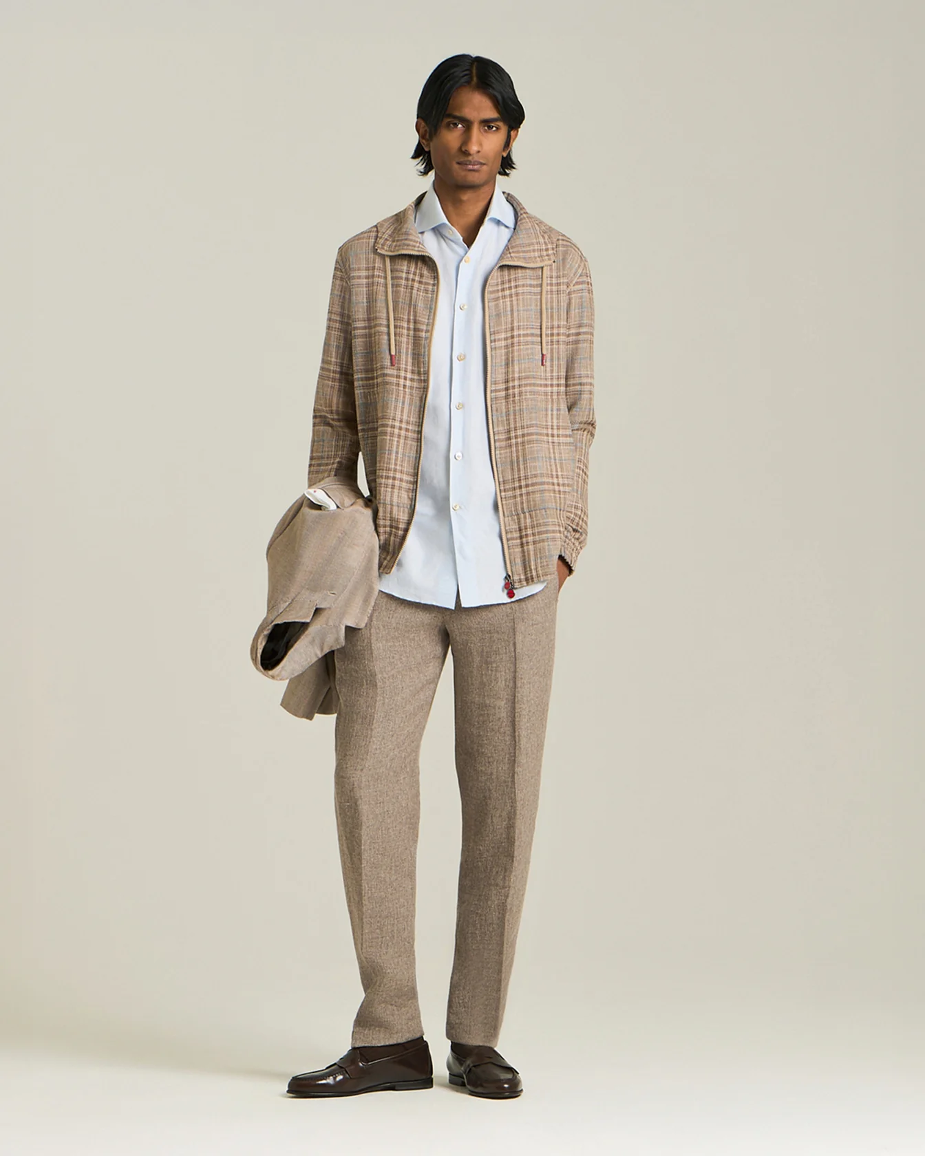 CASHMERE BLEND HERRINGBONE PATTERN BLAZER - Image 4