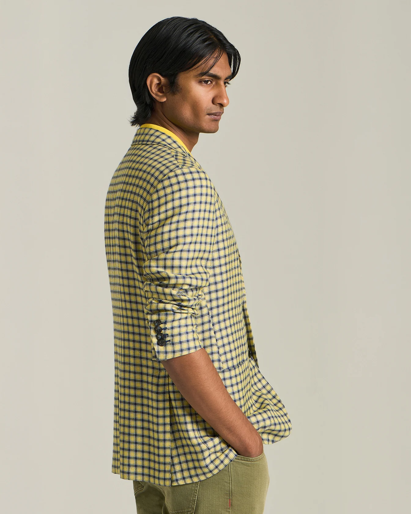 CASHMERE BLEND MICRO CHECK BLAZER - Image 4