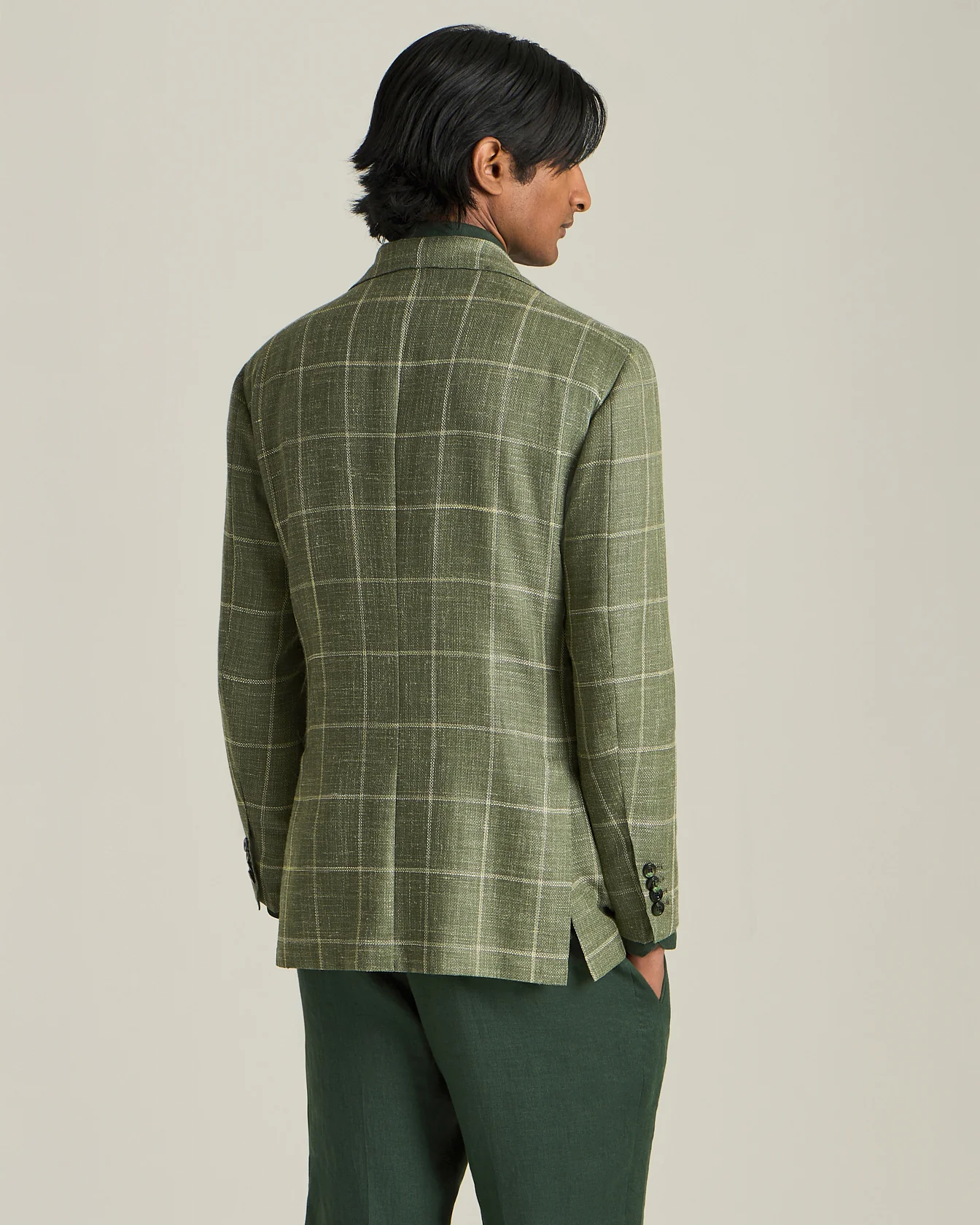 CHECKED CASHMERE BLEND BLAZER - Image 3
