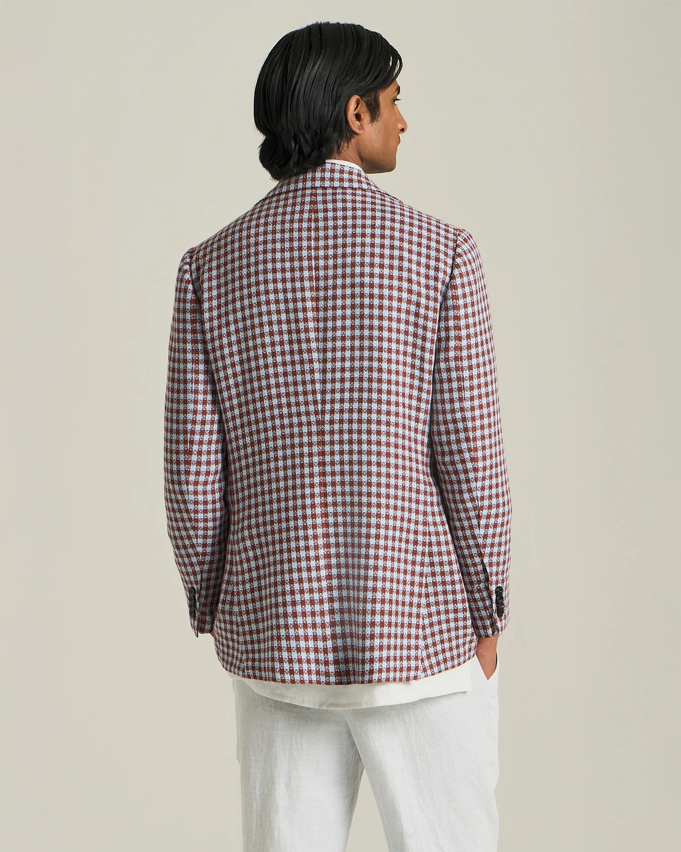 CASHMERE BLEND MICRO CHECK BLAZER - Image 4