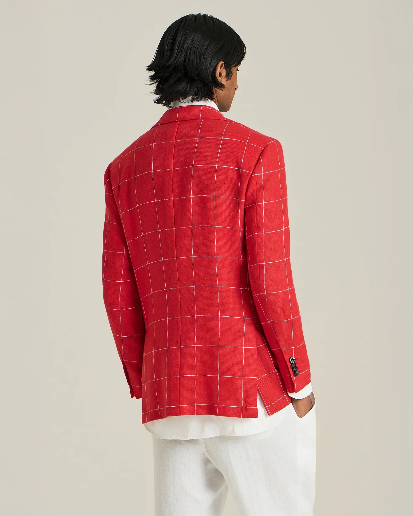 CHECKED CASHMERE BLEND BLAZER - Image 3
