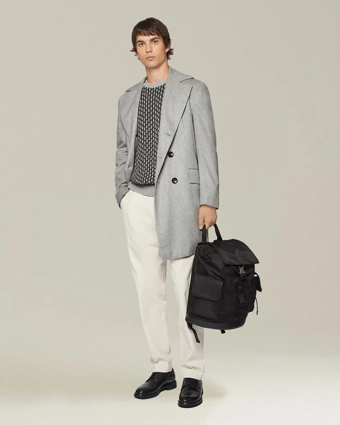 DOUBLE-BREASTED BRUSHED CASHMERE COAT - Image 5