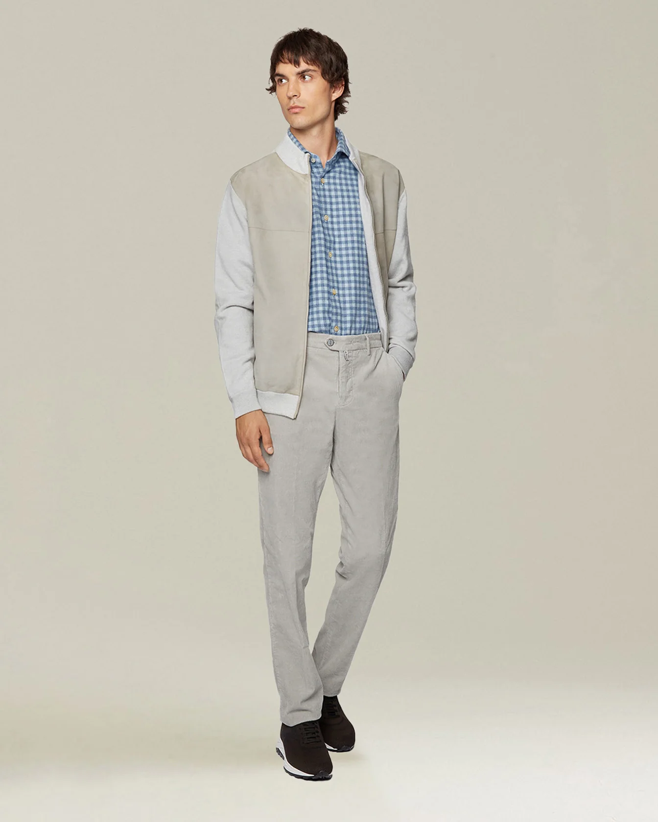 CASUAL COTTON AND CASHMERE TROUSERS - Image 5