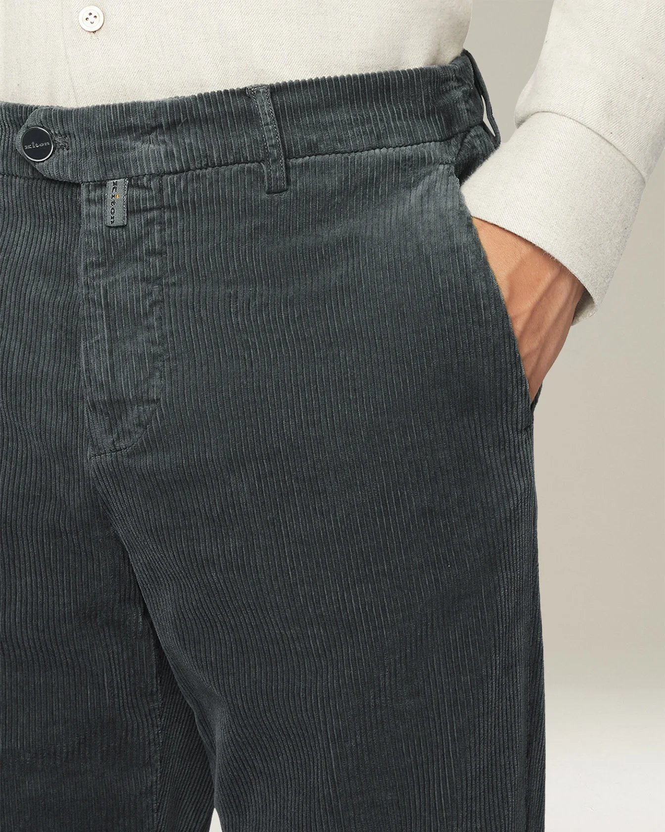 CASUAL COTTON AND CASHMERE TROUSERS - Image 4